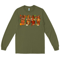 Army Green thanksgiving coffee cups with gnomes bbs Long Sleeve Tee - BundleAndBundleShop