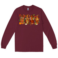 Burgundy thanksgiving coffee cups with gnomes bbs Long Sleeve Tee - BundleAndBundleShop