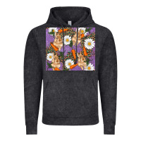 Vintage Black easter bunny carrot daisys leopard glitter Vintage Hoodie - RanaPortraitStore