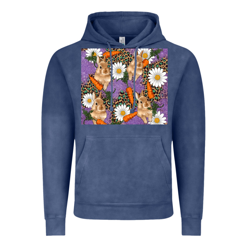 Easter Bunny Carrot Daisys Leopard Glitter Vintage Hoodie by RanaPortraitStore | Teevron
