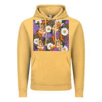 Vintage Mustard easter bunny carrot daisys leopard glitter Vintage Hoodie - RanaPortraitStore