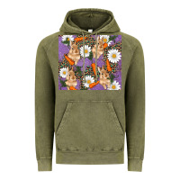 Vintage Olive easter bunny carrot daisys leopard glitter Vintage Hoodie - RanaPortraitStore