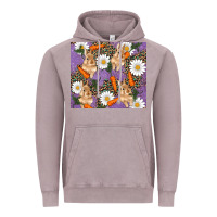 Vintage Zinc easter bunny carrot daisys leopard glitter Vintage Hoodie - RanaPortraitStore