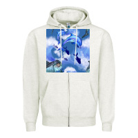 Oatmeal Heather dolphins Zipper Hoodie - BundleAndBundleShop