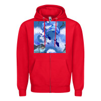 Red dolphins Zipper Hoodie - BundleAndBundleShop