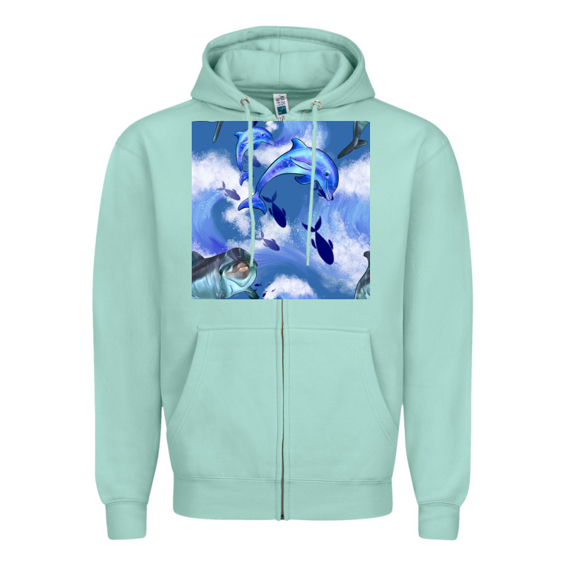 Dolphins Zipper Hoodie by BundleAndBundleShop | Teevron