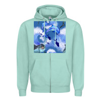 Seafoam dolphins Zipper Hoodie - BundleAndBundleShop