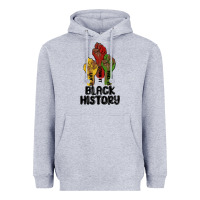 Heather Grey black history malia Heavyweight Hoodie - MaliasSmallBusiness