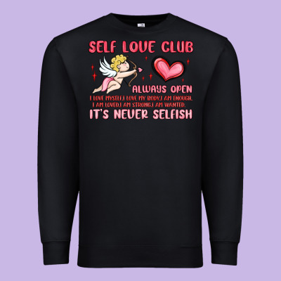 Self Love Club Premium Sweatshirt Designed By Maliassmallbusiness