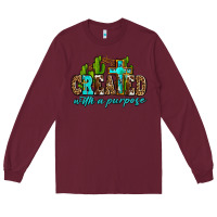 Burgundy created with a purpose Long Sleeve Tee - AdoDesignShop