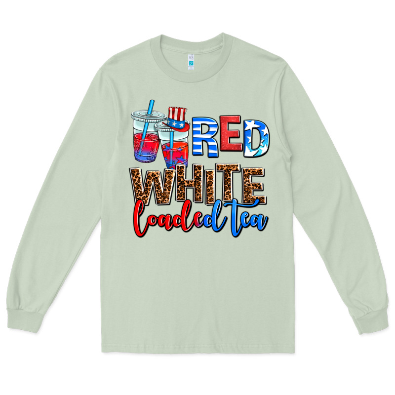 Red Whıte Loaded Tea Long Sleeve Tee by AdoDesignShop | Teevron