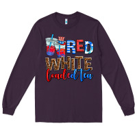 Plum red whıte loaded tea Long Sleeve Tee - AdoDesignShop