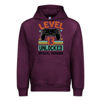 Mauve Wine Level 13 Unlocked Official Teenager 13th Birthday Urban Hoodie - Bettercallsaul