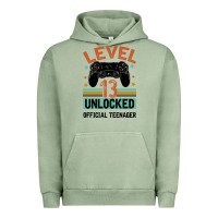 Pigment Oil Green Level 13 Unlocked Official Teenager 13th Birthday Urban Hoodie - Bettercallsaul