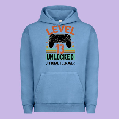 Level 13 Unlocked Official Teenager 13th Birthday Urban Hoodie Designed By Bettercallsaul