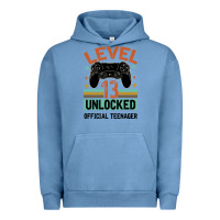 Pigment Pebble Blue Level 13 Unlocked Official Teenager 13th Birthday Urban Hoodie - Bettercallsaul