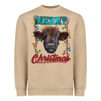 Mushroom merry christmas highland calf baby cow Heavyweight Sweatshirt - RanaPortraitStore
