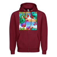 Burgundy seahorse and beach Zipper Hoodie - BundleAndBundleShop