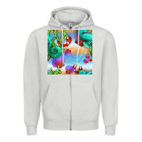Dove Grey seahorse and beach Zipper Hoodie - BundleAndBundleShop