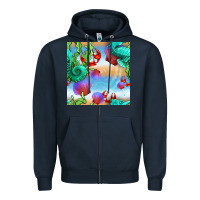 Navy seahorse and beach Zipper Hoodie - BundleAndBundleShop