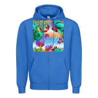 True Royal seahorse and beach Zipper Hoodie - BundleAndBundleShop