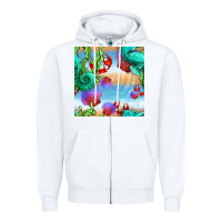 White seahorse and beach Zipper Hoodie - BundleAndBundleShop