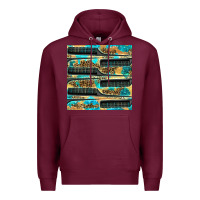 Burgundy Hairdresser Parting Comb With Leopard And Glitter Seamless Pattern Bbs Premium Hoodie - BundleAndBundleShop