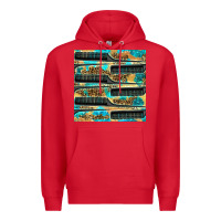 Red Hairdresser Parting Comb With Leopard And Glitter Seamless Pattern Bbs Premium Hoodie - BundleAndBundleShop