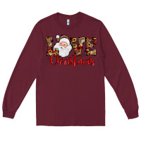 Burgundy Love Christmas Santa Long Sleeve Tee - JahusDesignShop