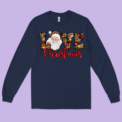 Love Christmas Santa Long Sleeve Tee Designed By Jahusdesignshop