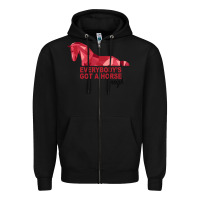 Black Everybody's Got A Horse Neigh Zipper Hoodie - Bettercallsaul