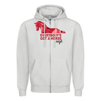 Dove Grey Everybody's Got A Horse Neigh Zipper Hoodie - Bettercallsaul