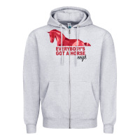 Heather Grey Everybody's Got A Horse Neigh Zipper Hoodie - Bettercallsaul
