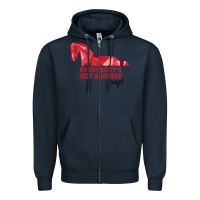 Navy Everybody's Got A Horse Neigh Zipper Hoodie - Bettercallsaul