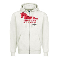 Oatmeal Heather Everybody's Got A Horse Neigh Zipper Hoodie - Bettercallsaul