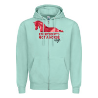 Seafoam Everybody's Got A Horse Neigh Zipper Hoodie - Bettercallsaul