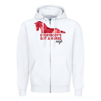 White Everybody's Got A Horse Neigh Zipper Hoodie - Bettercallsaul