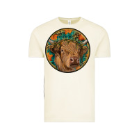 Vintage Arctic fall highland cow round Vintage Tee - RanaPortraitStore