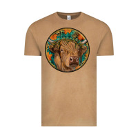 Vintage Camel fall highland cow round Vintage Tee - RanaPortraitStore