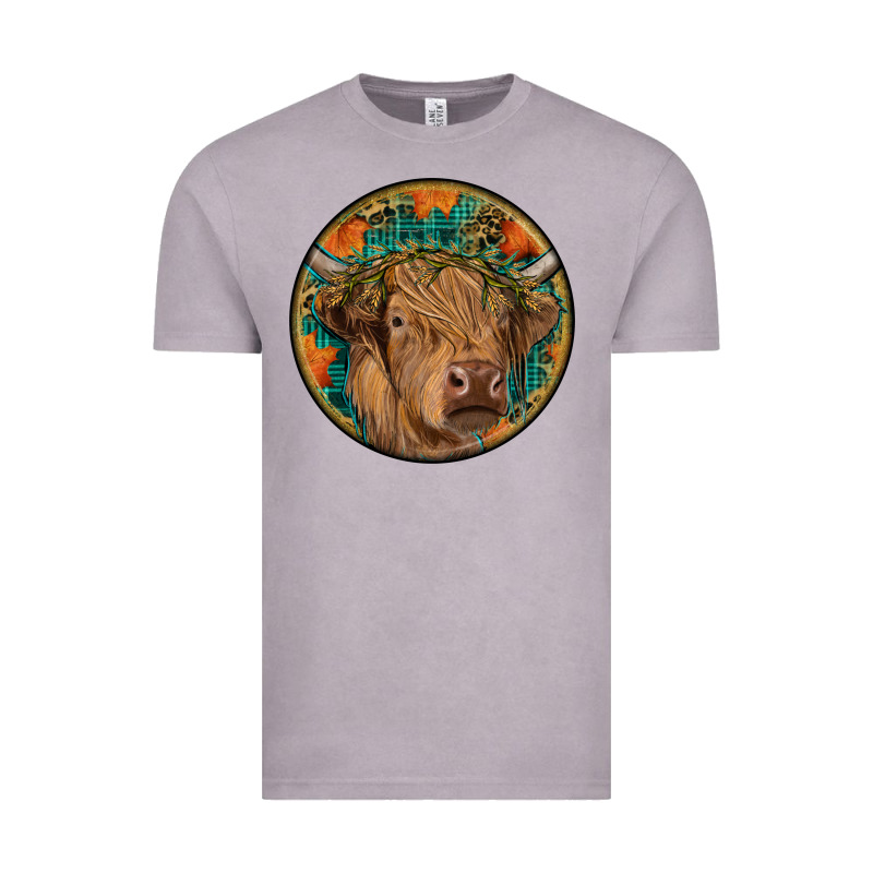 Fall Highland Cow Round Vintage Tee by RanaPortraitStore | Teevron