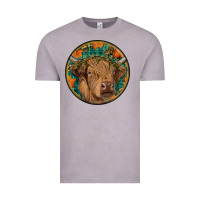 Vintage Zinc fall highland cow round Vintage Tee - RanaPortraitStore
