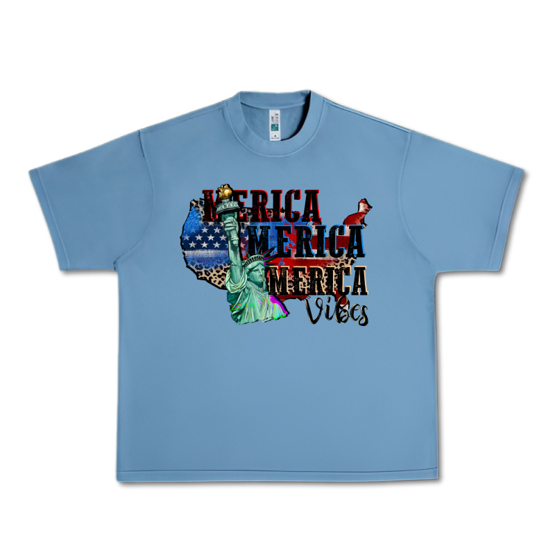 Merica Merica Merica Vibes 4th Of July Urban Heavy Tee by CowGirlArtShop | Teevron