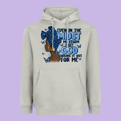 Even In The Midst Of May Storm Afro Woman Heavyweight Hoodie Designed By Maliassmallbusiness