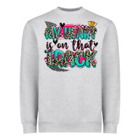 Heather Grey my heart is on that track Heavyweight Sweatshirt - Zillion Design Studio