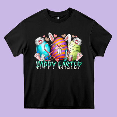 Happy Easter Day Eggs Nurse Heavy Core Tee Designed By Racoondesign