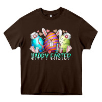 Chocolate Brown happy easter day eggs nurse Heavy Core Tee - RacoonDesign