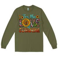Army Green for the love of sunshine sunflower our lady of guadalupe Long Sleeve Tee - JahusDesignShop