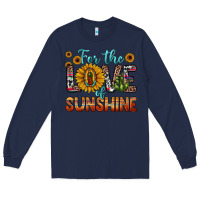 Navy for the love of sunshine sunflower our lady of guadalupe Long Sleeve Tee - JahusDesignShop