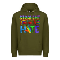 Army Green Straight Againts Hate Premium Hoodie - BundleAndBundleShop