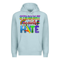 Blue Mist Straight Againts Hate Premium Hoodie - BundleAndBundleShop